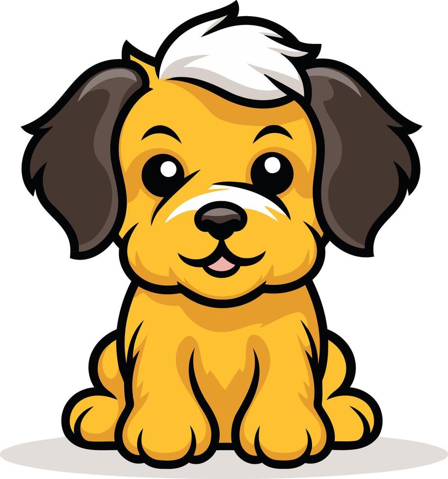 Adorable cartoon puppy with big eyes and a playful expression, perfect for children's books, pet products, or website design vector