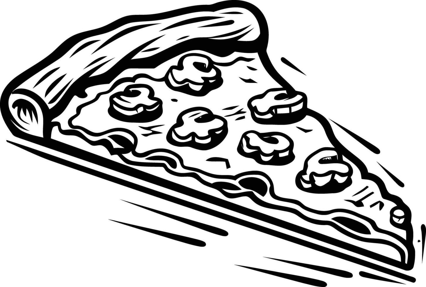 A hand drawn illustration of a delicious pizza slice, perfect for menu design, food blogs, or social media posts vector