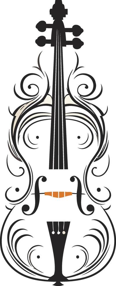 Ornate Violin Silhouette with Floral Design vector