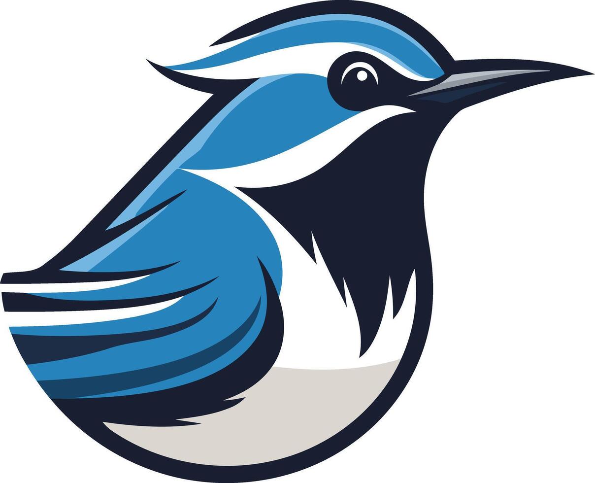 A bold and dynamic illustration of a bluebird, perfect for branding, logos, and sports team mascots vector