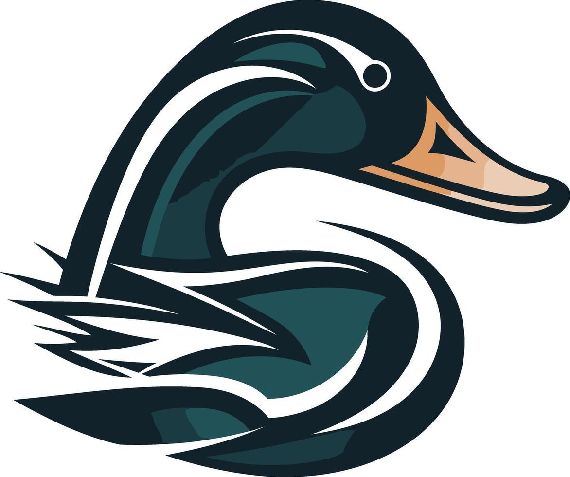 Stylish duck logo, perfect for sports teams, clubs, or businesses vector