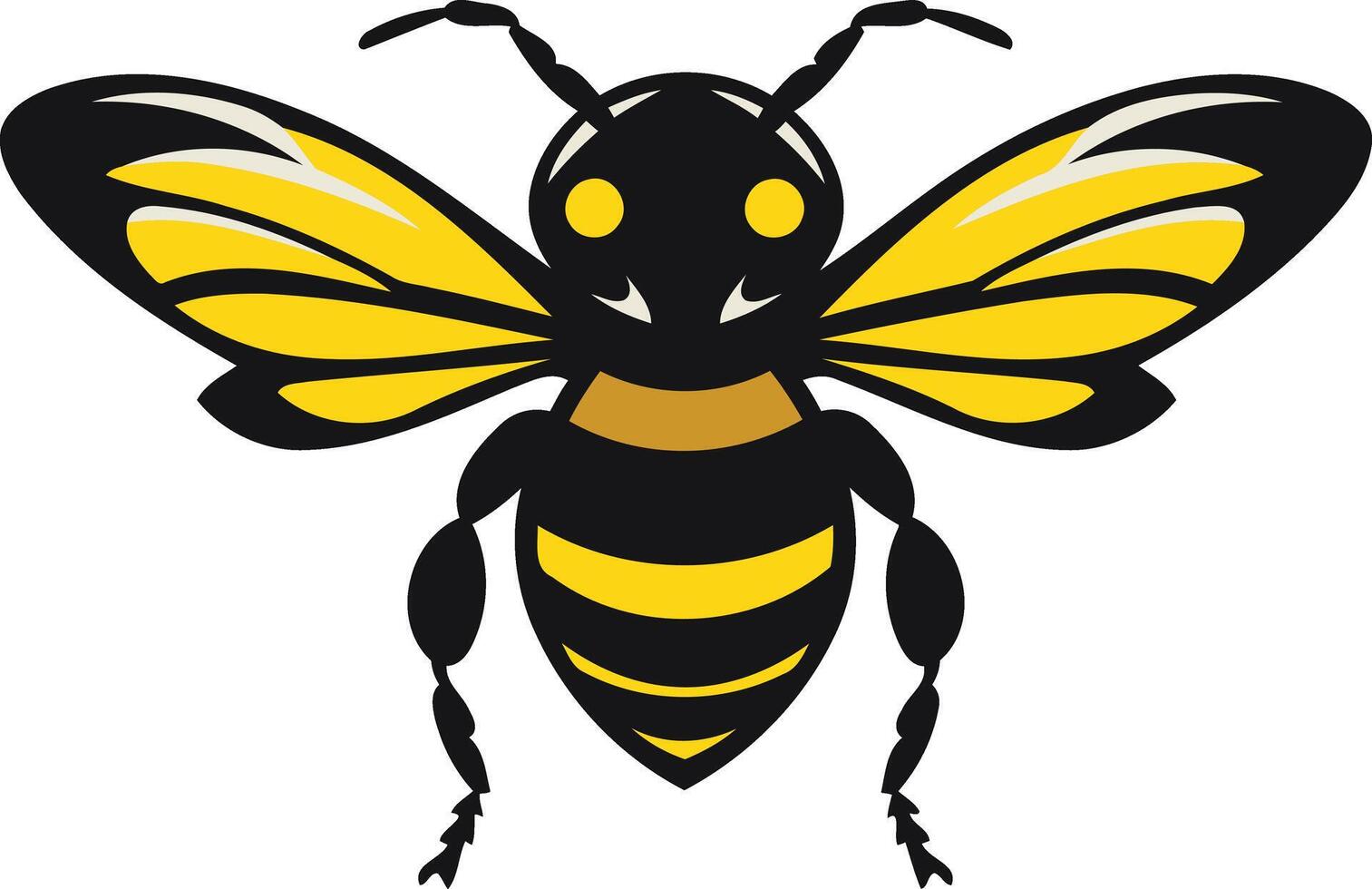 A bold, stylized bee illustration perfect for branding, logos, and design projects vector