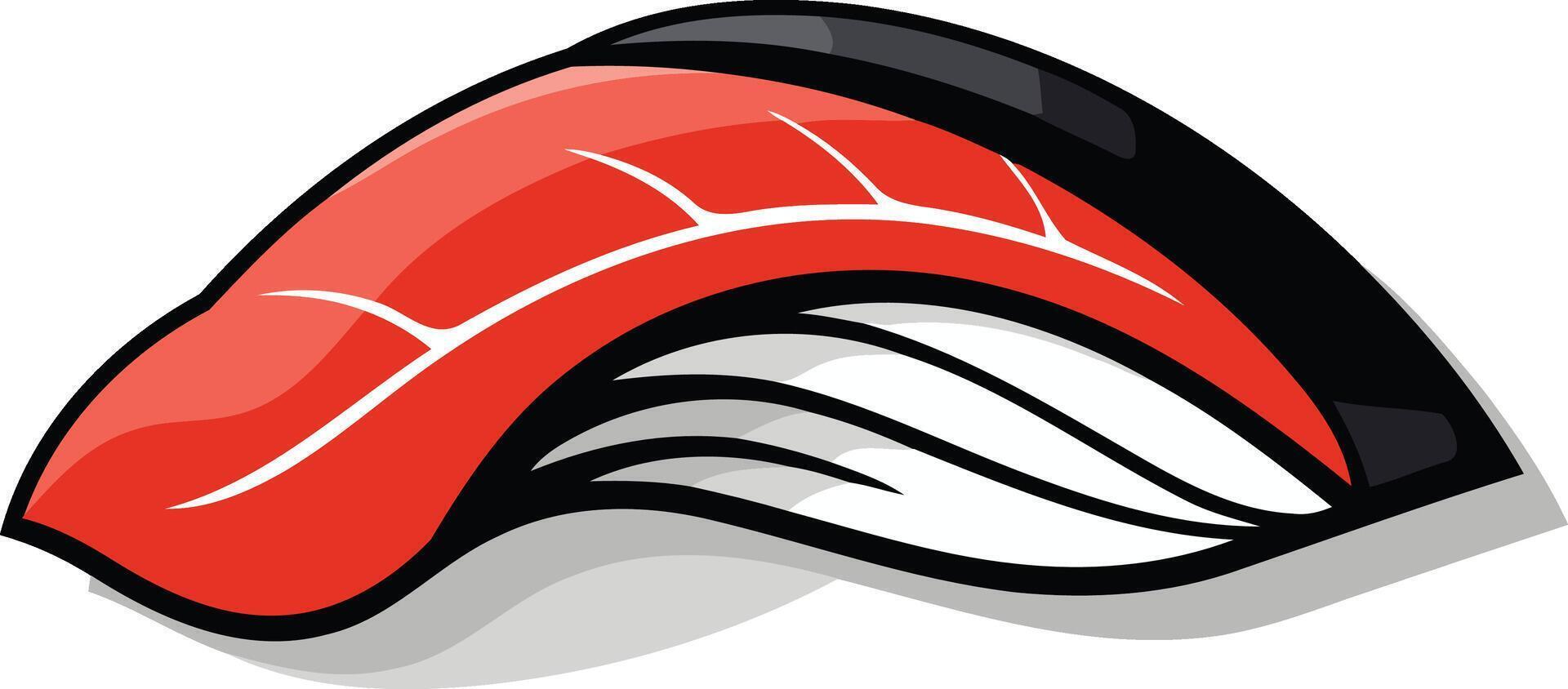 Cartoon Illustration of a Single Piece of Sushi vector