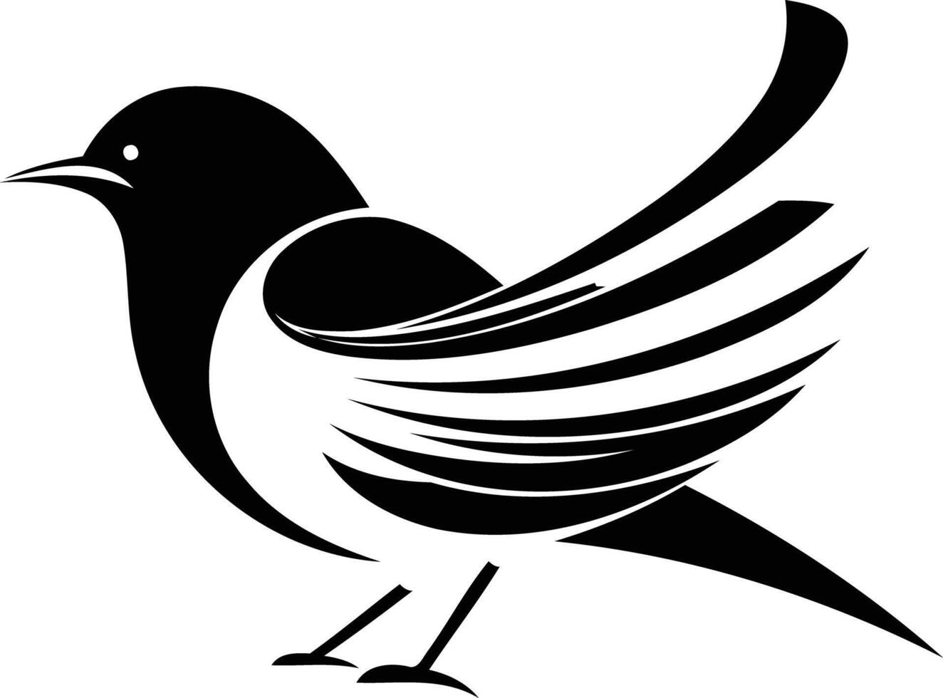 Stylish black and white bird logo design, perfect for a modern brand seeking a nature inspired icon vector