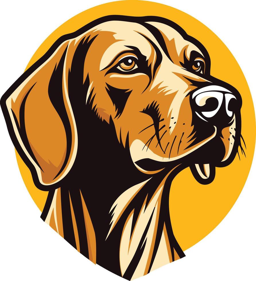 This element illustration depicts a dog's head in profile, looking upwards vector