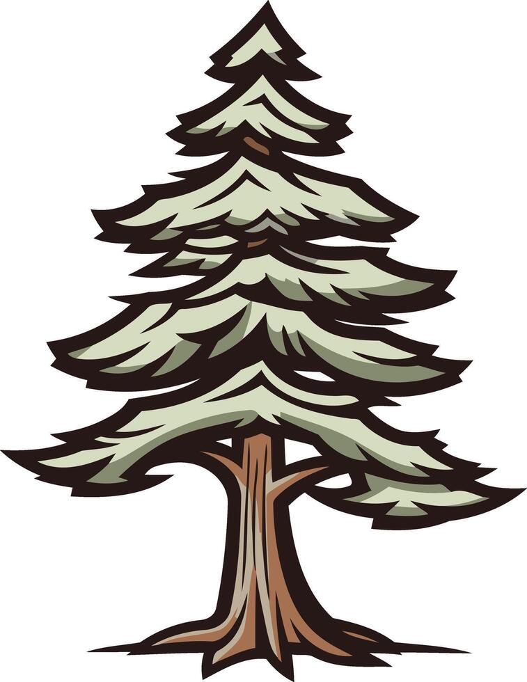 A stylized evergreen tree illustration, perfect for nature themed designs, logos, and branding vector