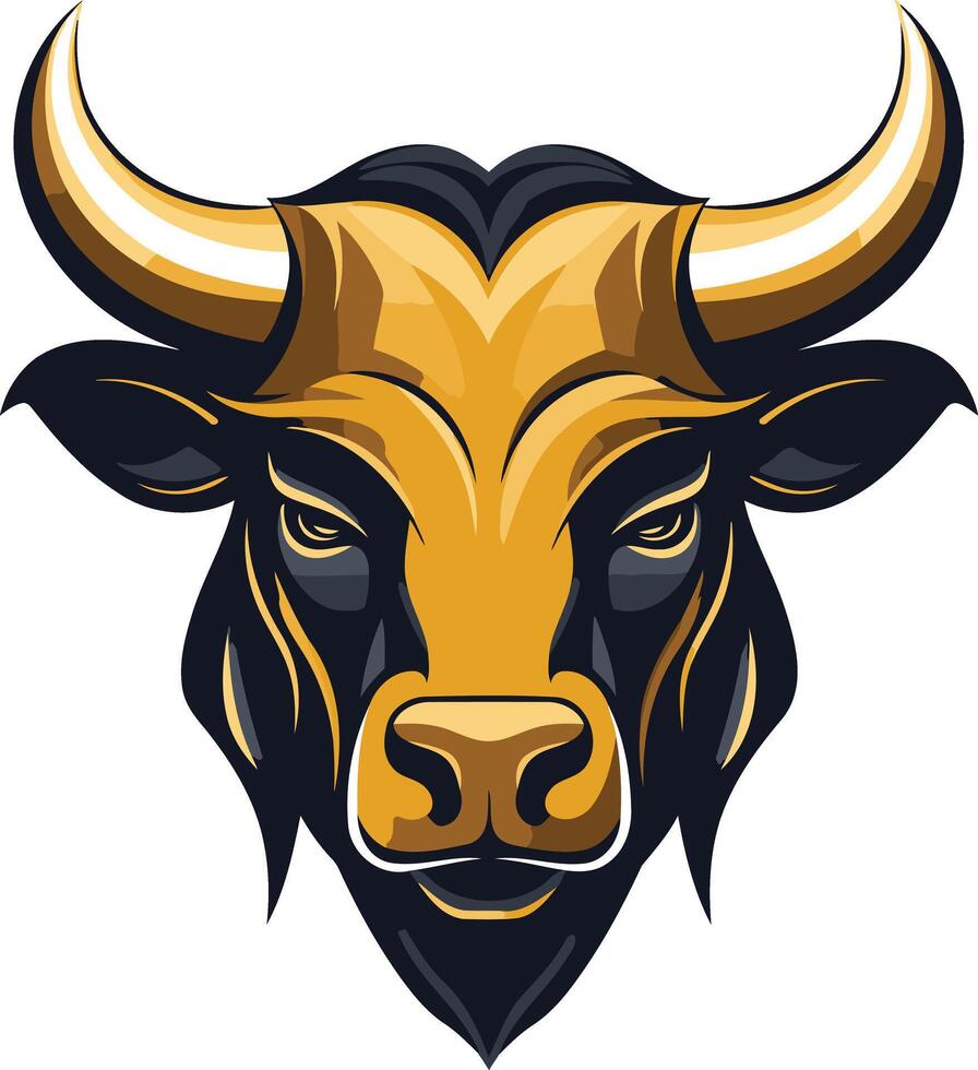 Powerful bull head logo design, perfect for sports teams, financial businesses, and more vector