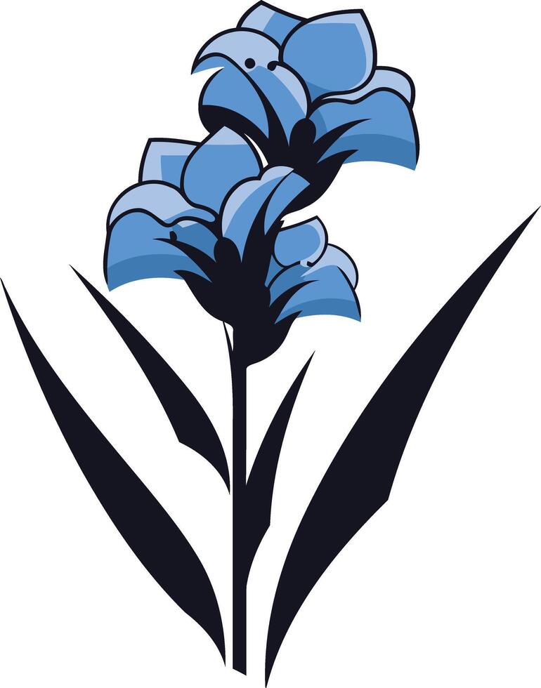 Simple, elegant blue flower illustration perfect for website banners, social media graphics, or floral themed designs vector