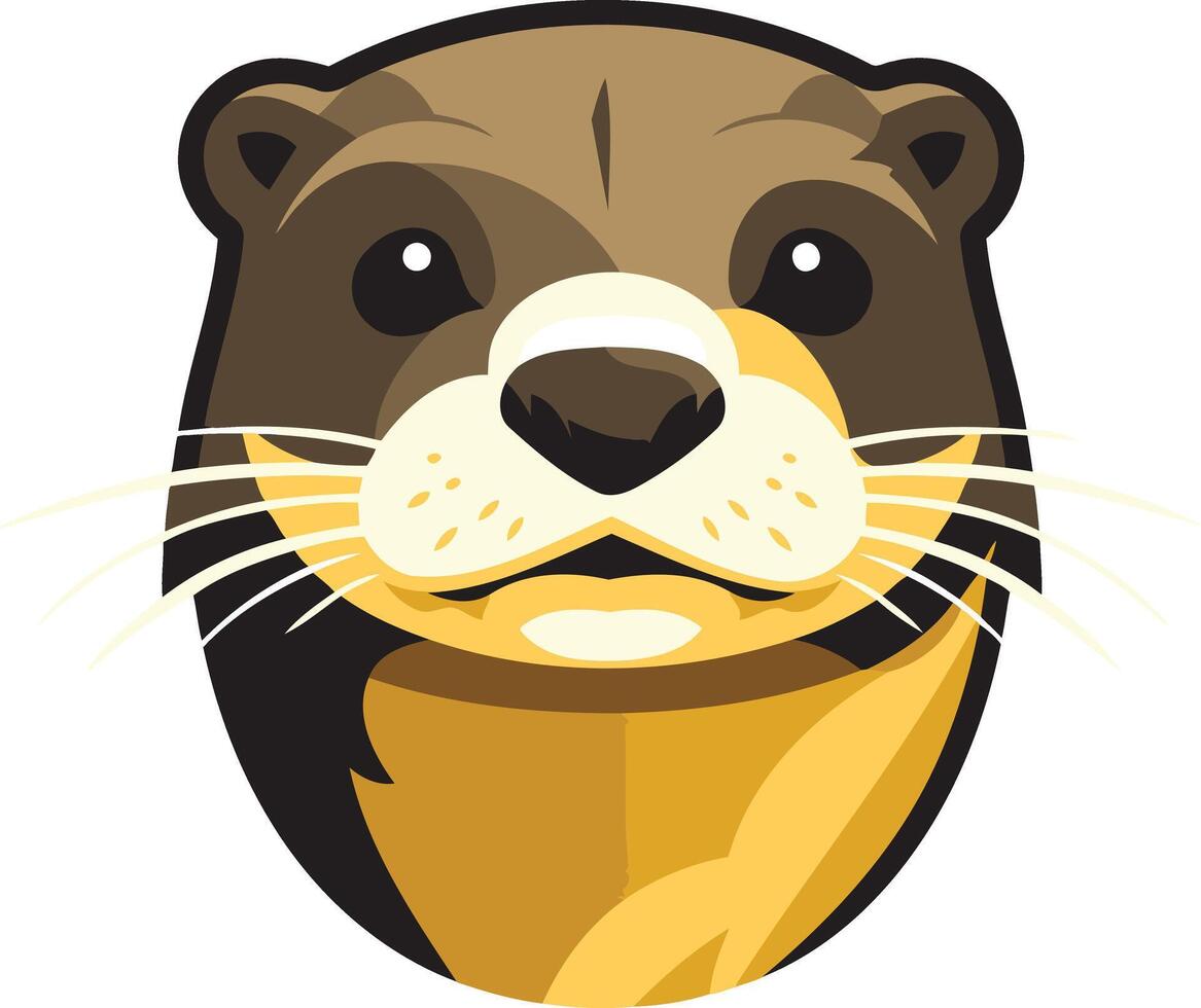 Cute cartoon otter with big eyes and a friendly smile vector