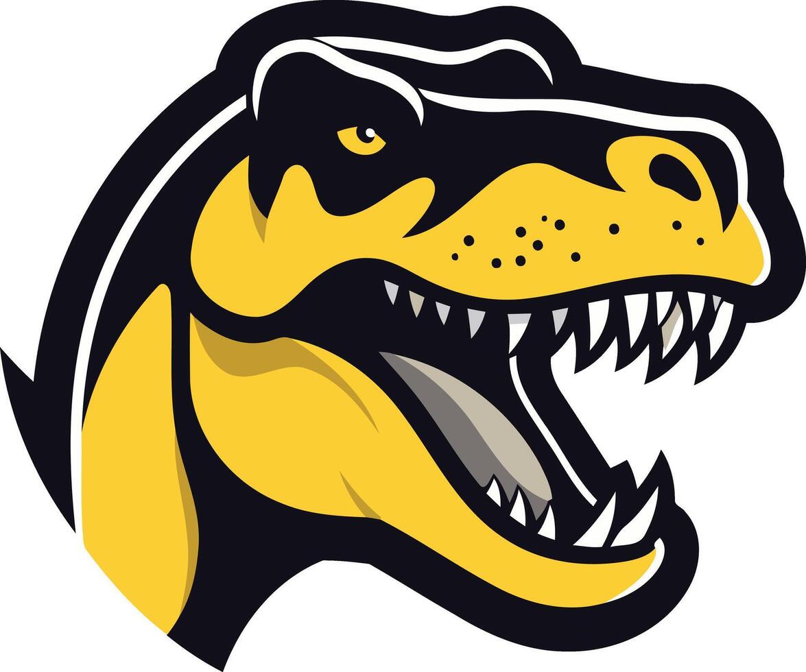 Fierce and cartoonish, this t rex logo is perfect for a sports team, brand, or any project needing a powerful mascot vector