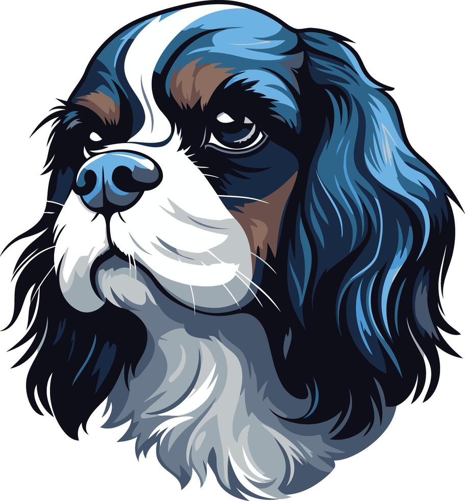 A charming, hand drawn illustration of a cavalier king charles spaniel, perfect for dog lovers, pet owners, and anyone seeking a cute and friendly design vector