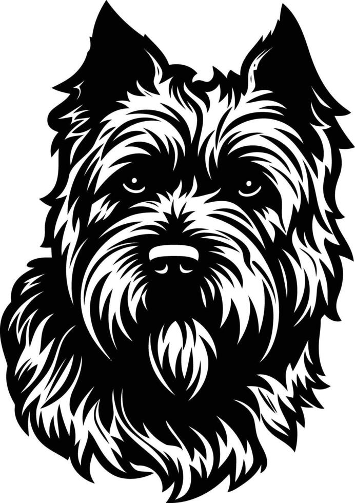 A striking black and white illustration of a westie's head, perfect for dog themed designs, t shirts, and branding vector