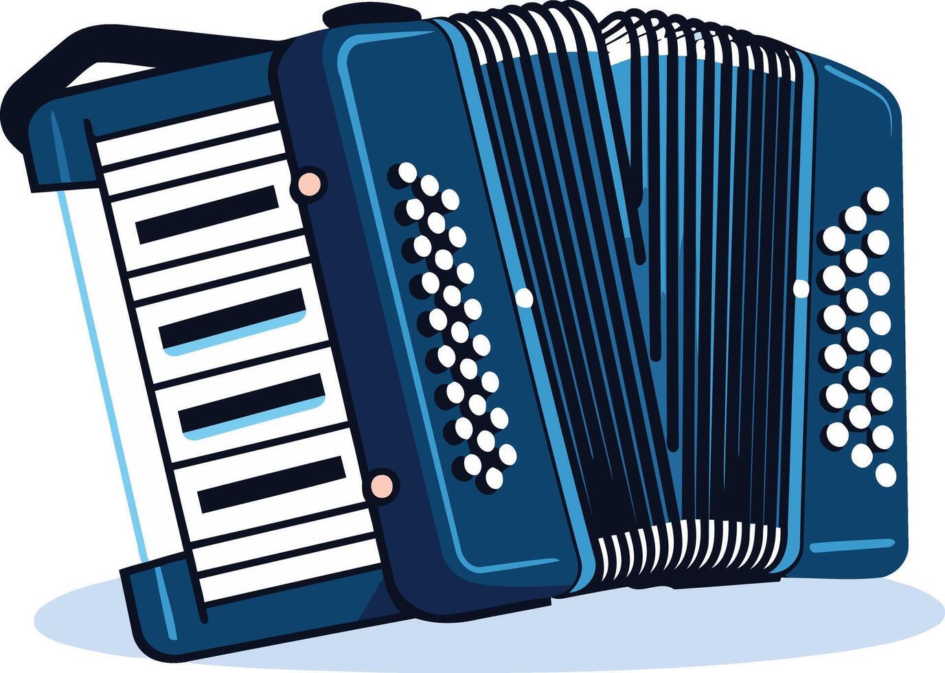 A vibrant and playful illustration of a blue accordion, perfect for adding a musical touch to your designs vector
