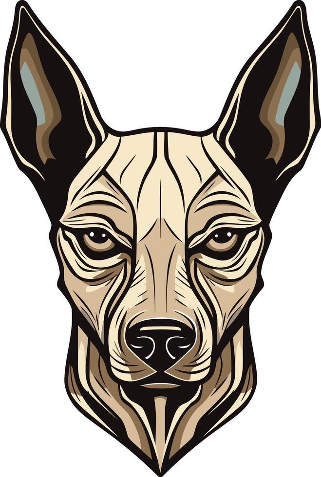 Xoloitzcuintli Dog Head Illustration vector