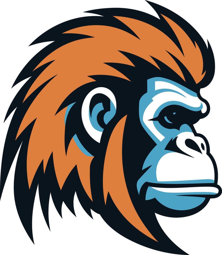 A bold and graphic illustration of a gorilla's head, perfect for sports teams, branding, or any project needing a strong, powerful image vector