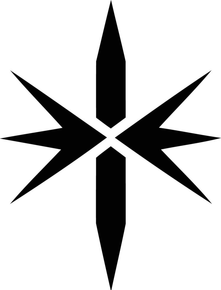 Abstract black and white geometric star logo design vector