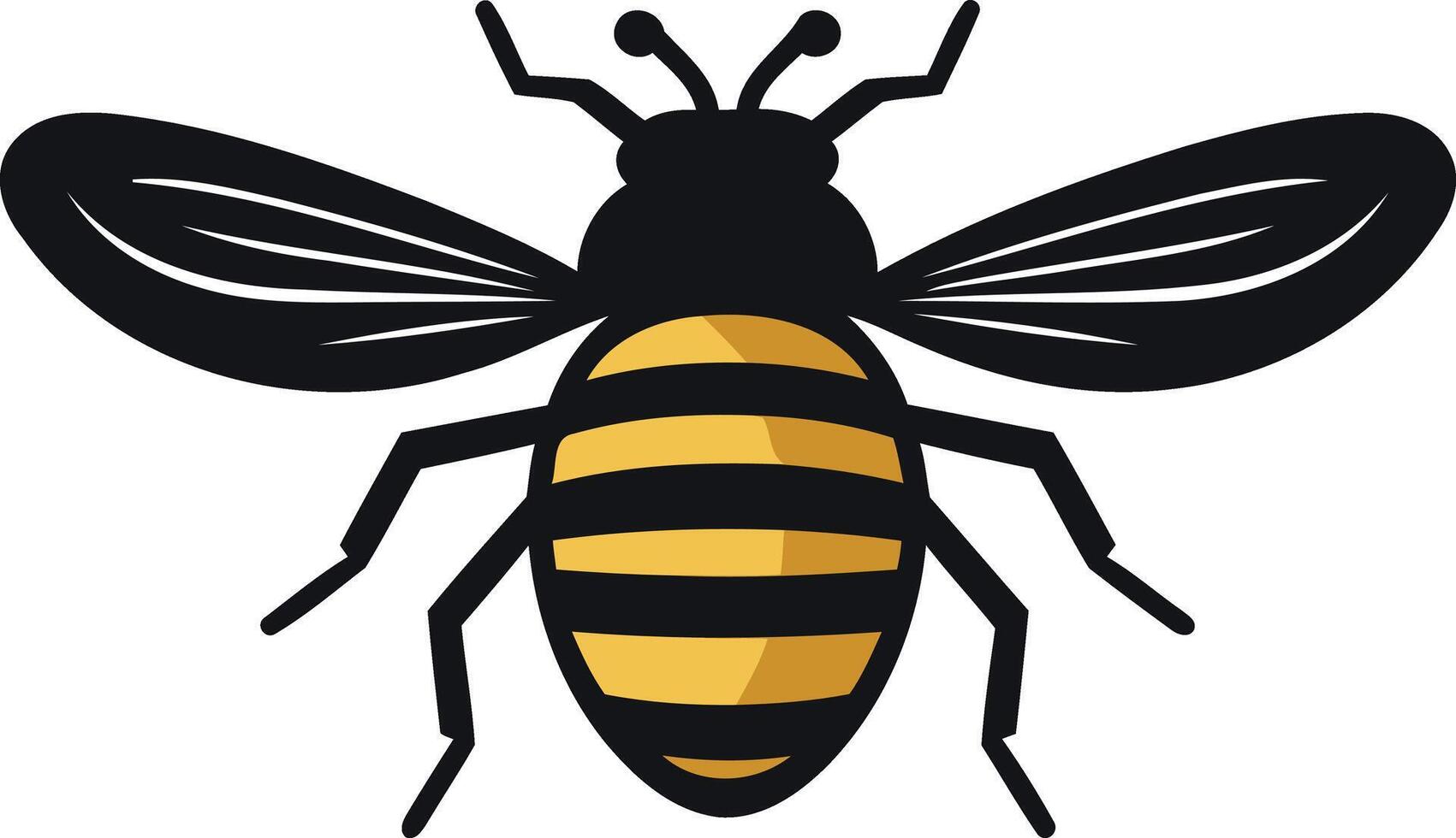 A simple yet striking illustration of a bee in a flat, cartoon style vector