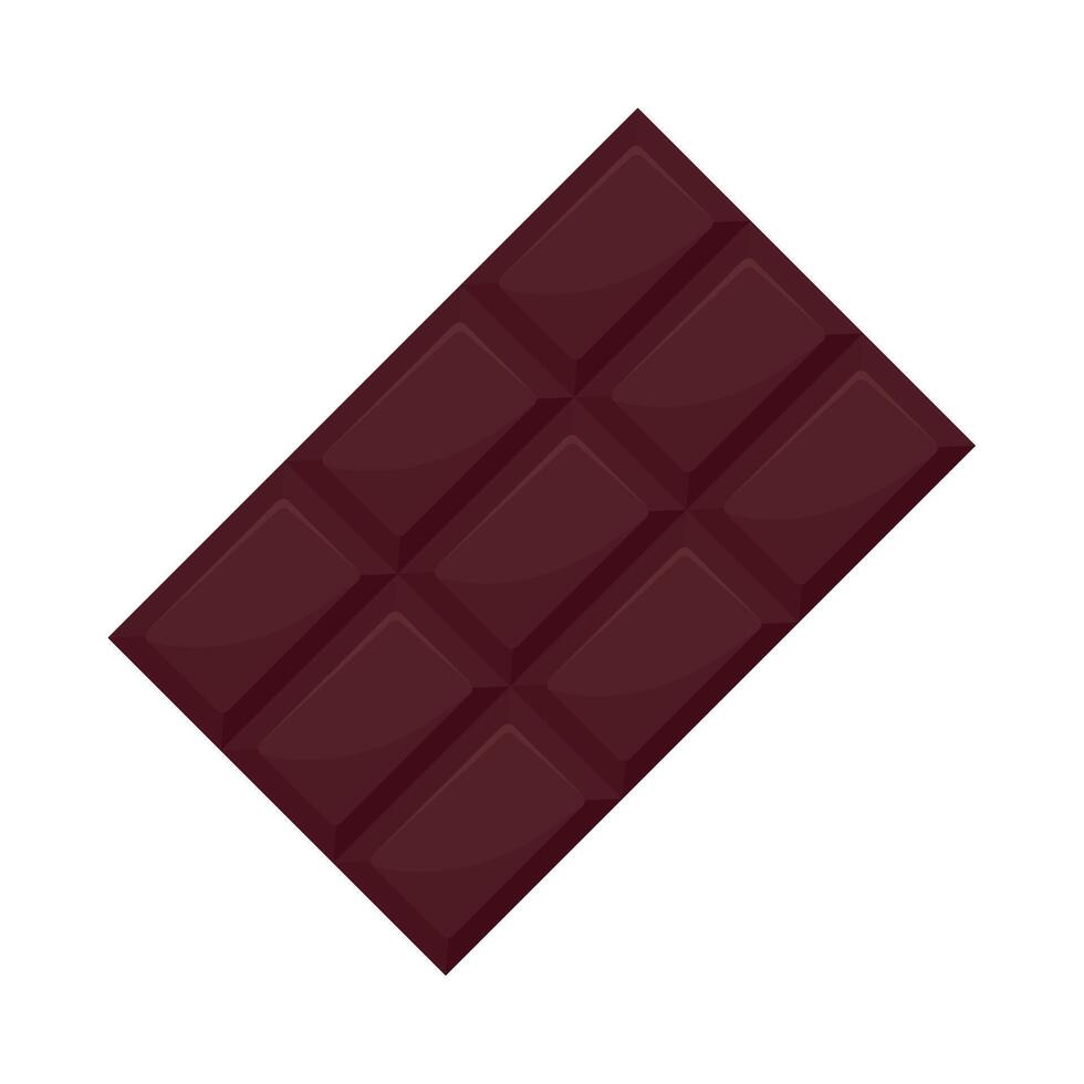 A dark chocolate bar on a white background vector
