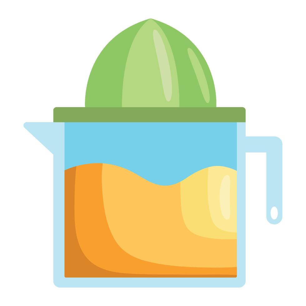 A juice maker with a green and orange slice vector