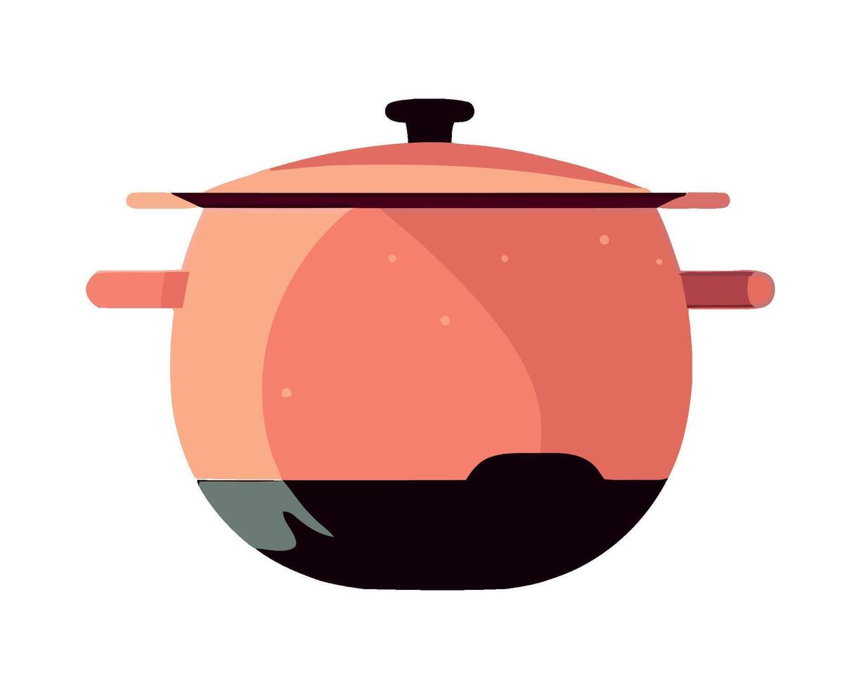 A pot with a lid on a white background vector
