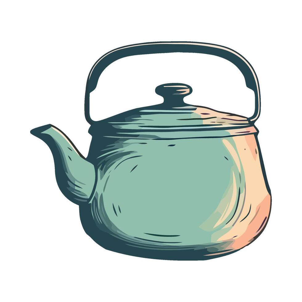 A drawing of a teapot on a white background vector