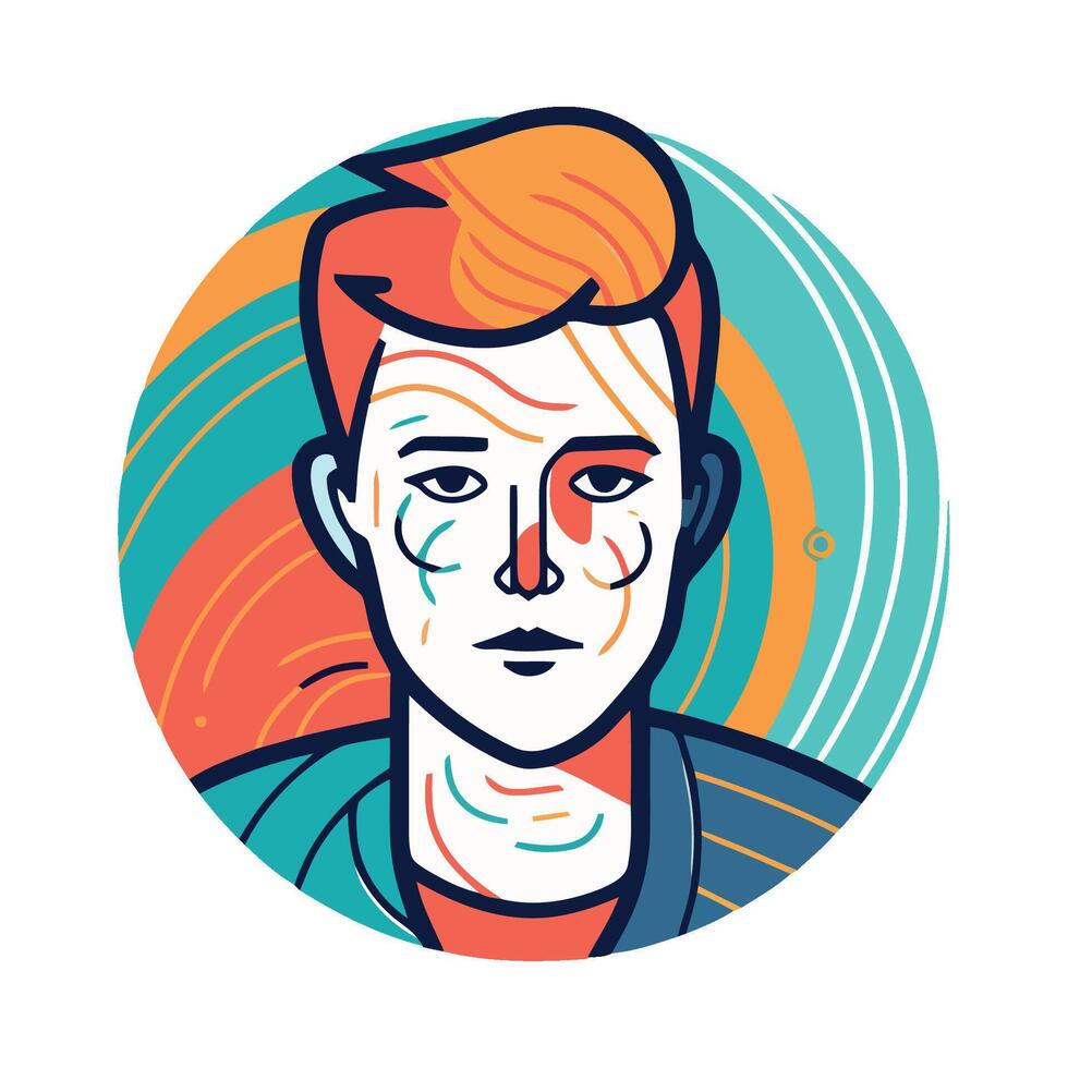 A man with a red face and orange hair vector