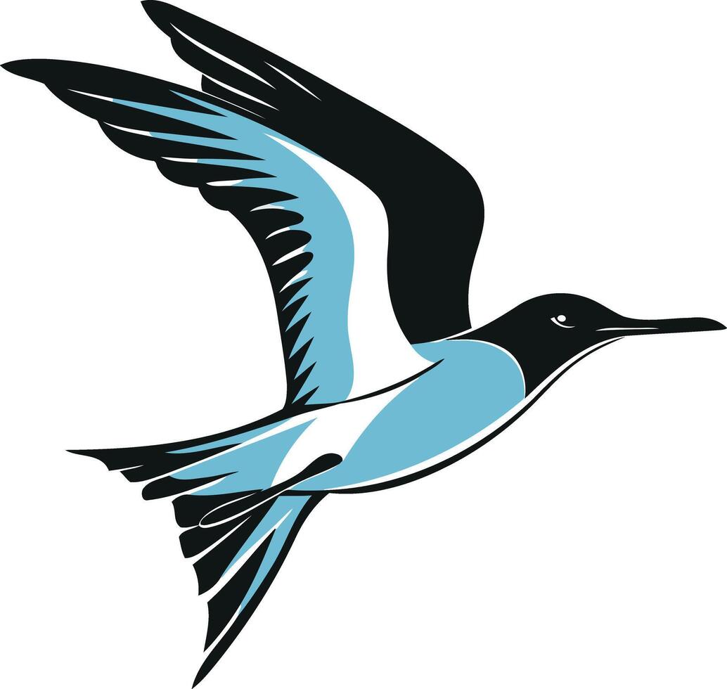 A stylized illustration of a bird in flight, perfect for branding, logos, or design projects vector