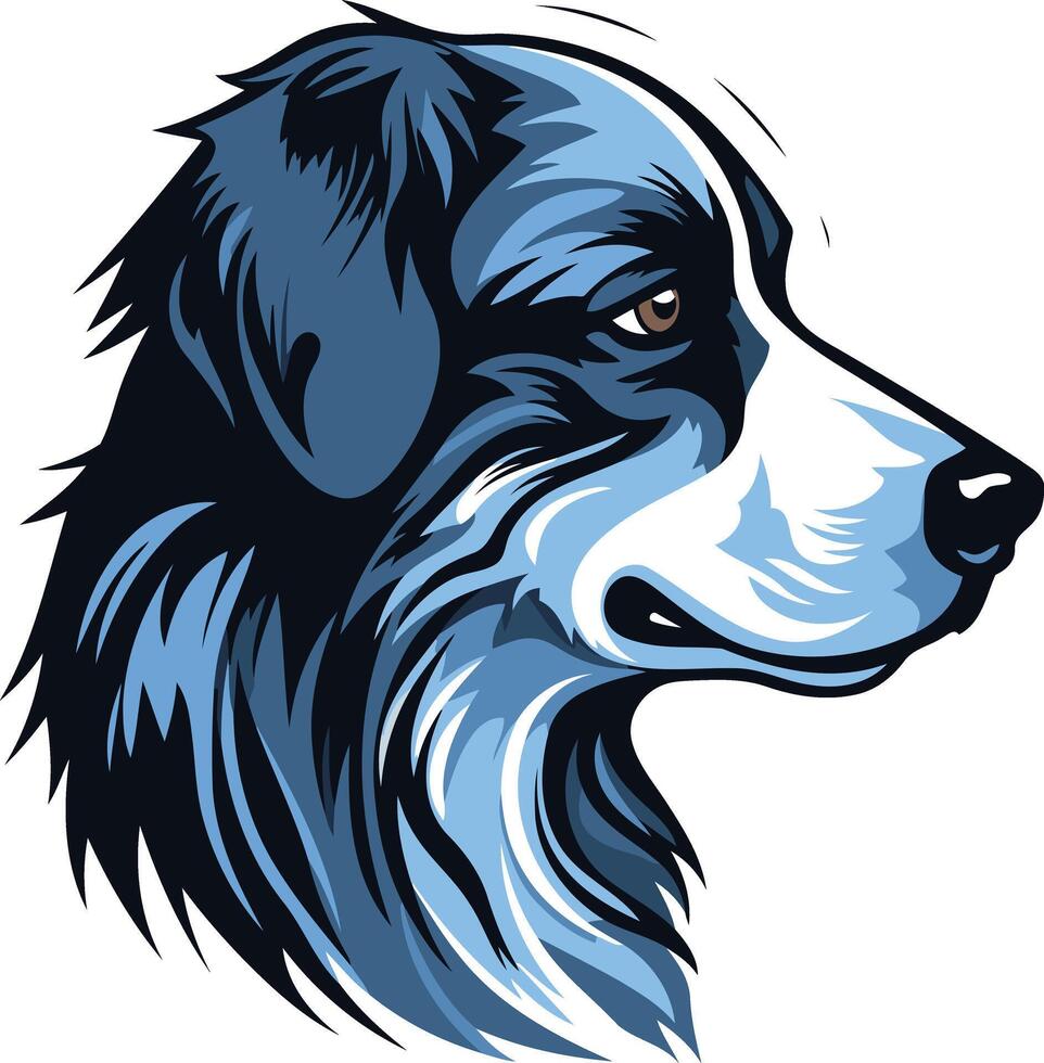 Bold and stylized illustration of a dog's head, perfect for branding, logos, or pet related designs vector