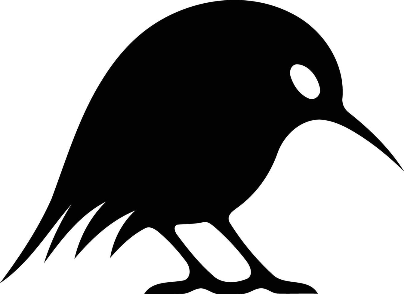 Black and white silhouette of a bird with a prominent beak, perfect for tattoo designs, illustrations, and branding vector