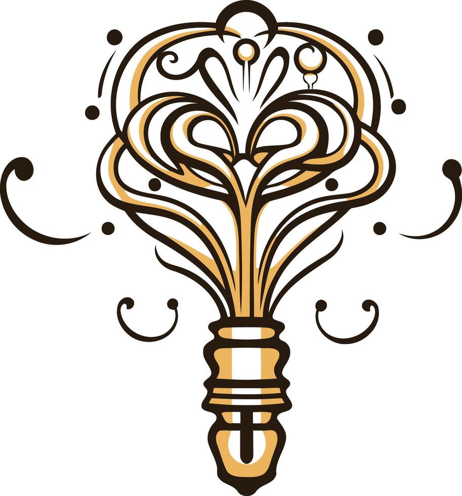Ornate Light Bulb with Swirling Design vector
