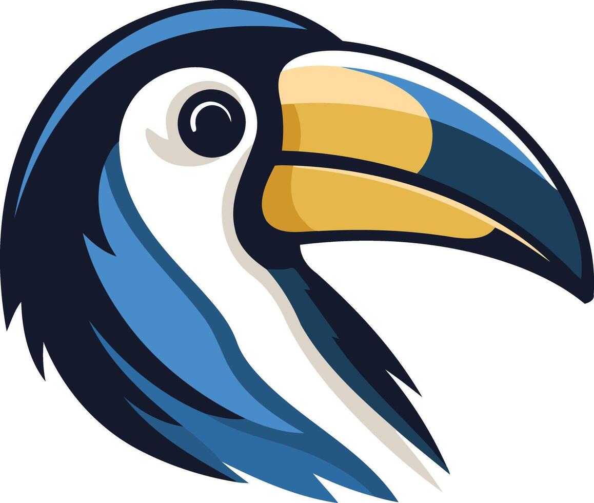 A vibrant toucan head logo, perfect for branding, design projects, or as a mascot vector