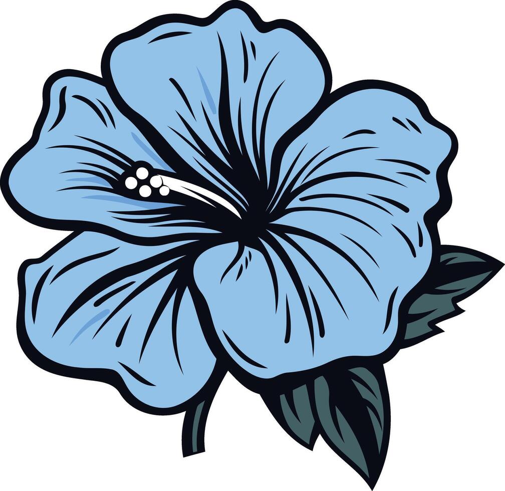 A vibrant blue hibiscus flower, perfect for tropical designs, summer branding, or floral illustrations vector
