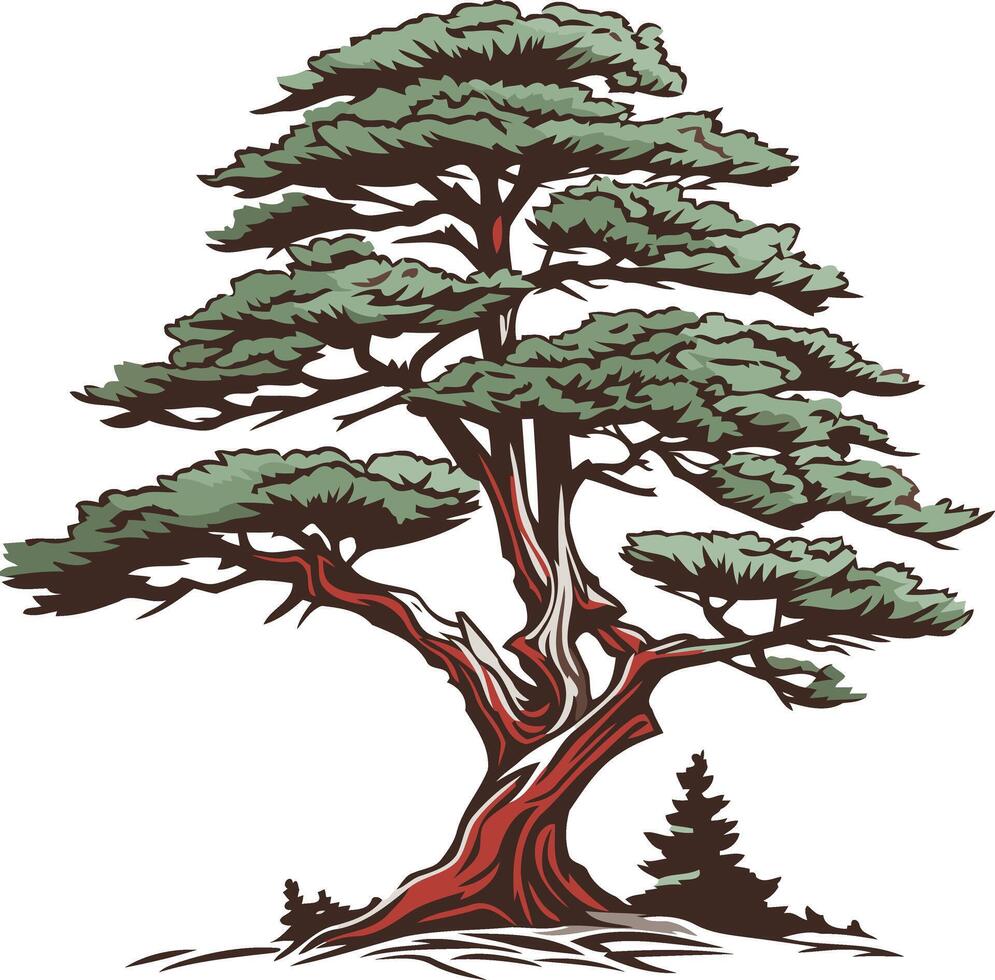 Majestic Old Pine Tree Illustration vector