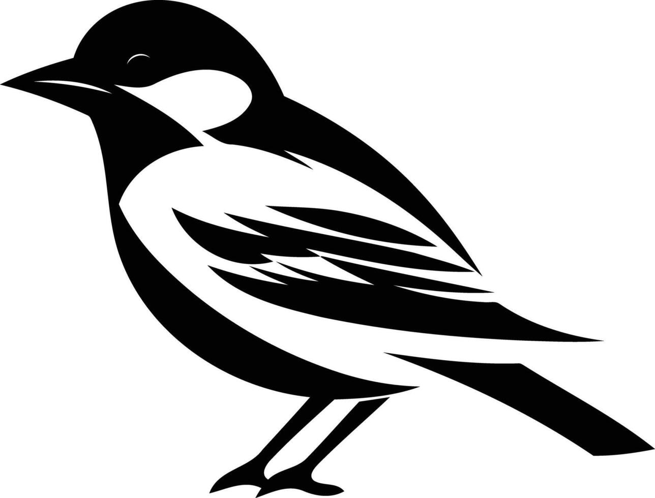 Simple black and white bird silhouette, perfect for logo design or branding vector
