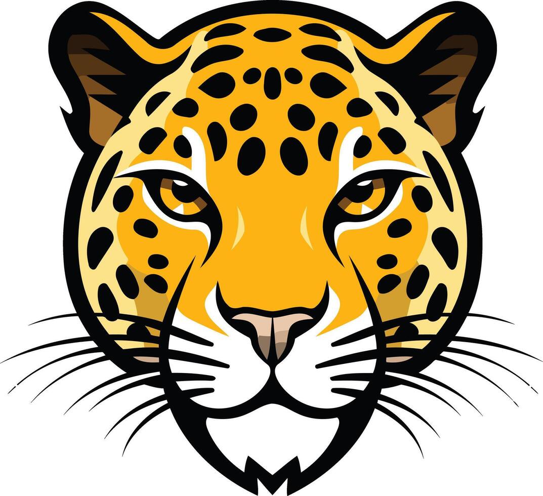 A bold and striking illustration of a leopard's head, perfect for logos, branding, and designs that need a touch of wildness and power vector