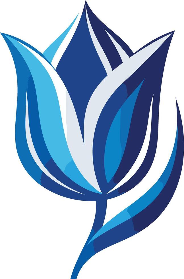Abstract blue flower logo design, perfect for branding, beauty, wellness, or nature inspired businesses vector