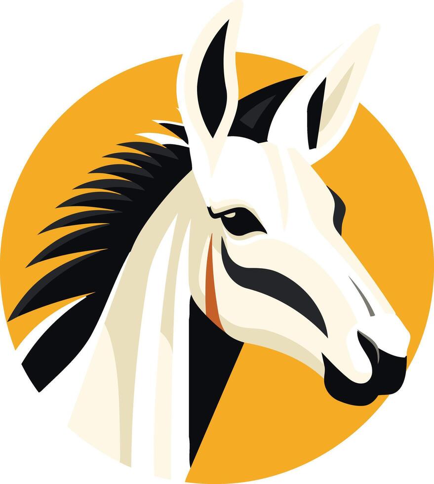 A stylized zebra head in a circle, perfect for branding and logo design vector