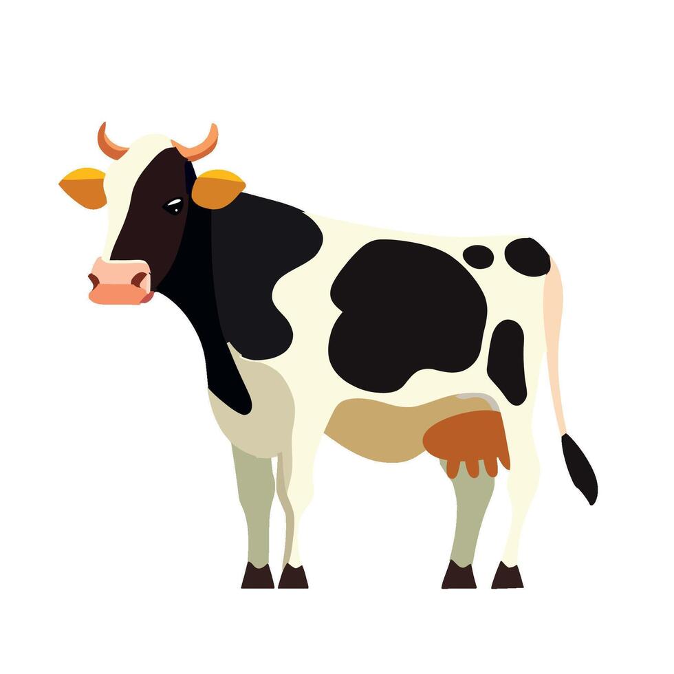 Cow standing on white background illustration vector