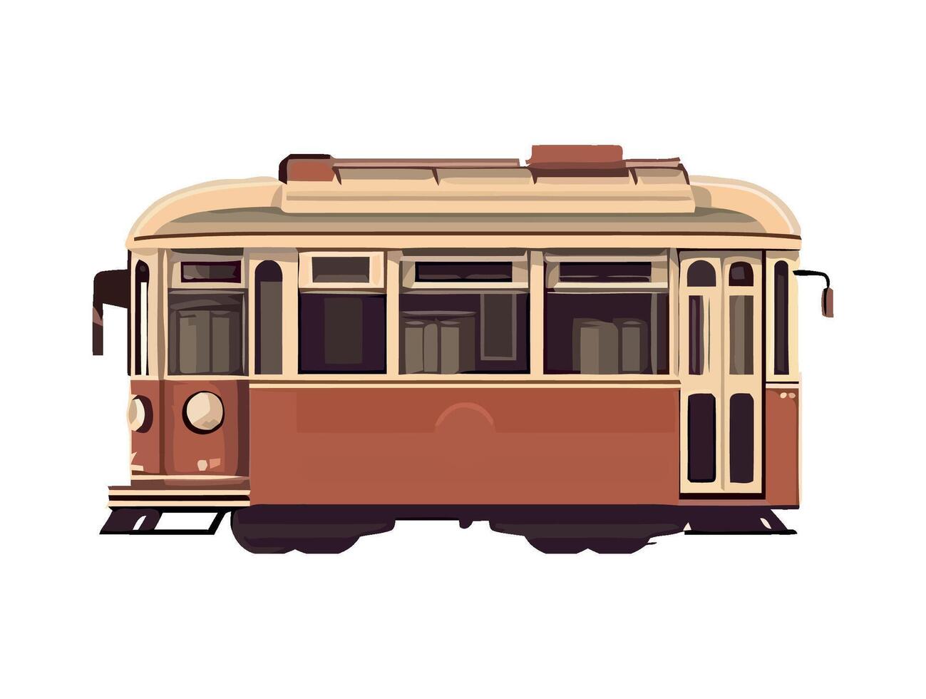 An illustration of a vintage trolley car vector