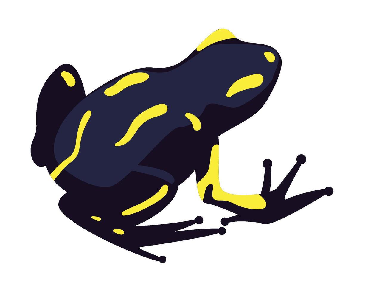 A black and yellow frog with black spots vector