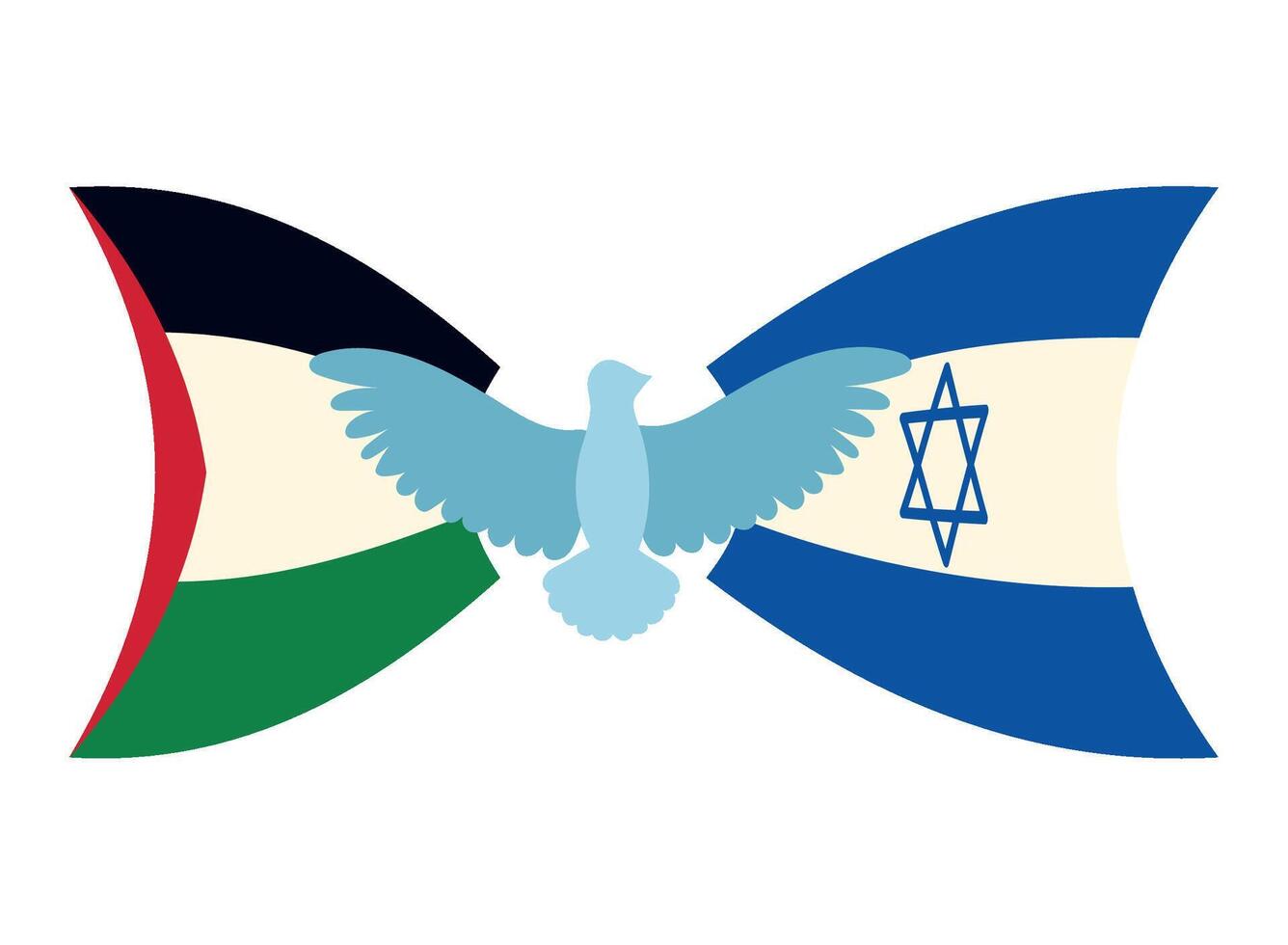 Israeli and palestinian flags vector