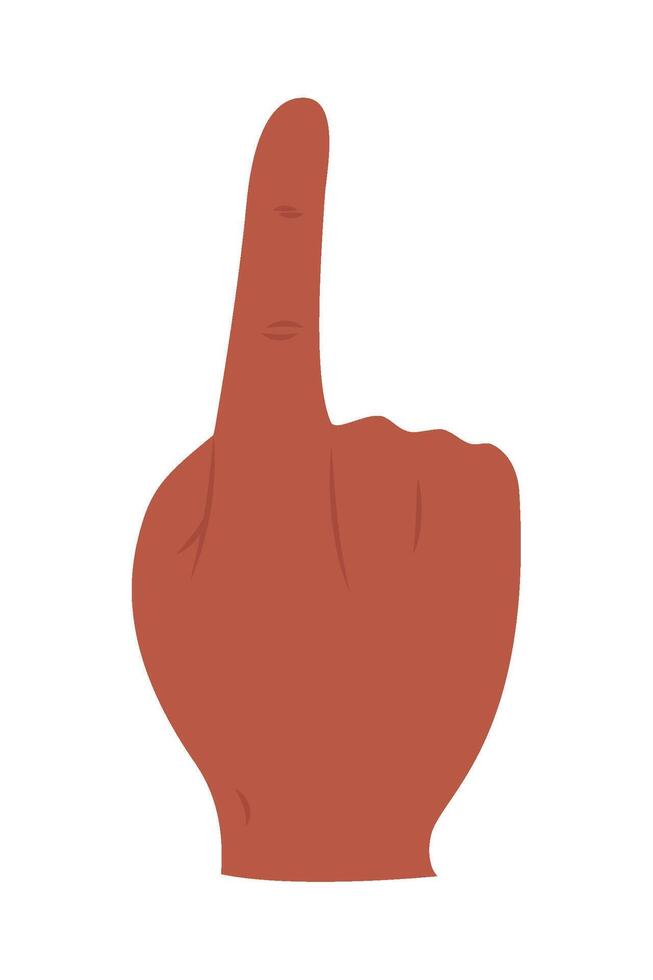 A hand with a finger up and a thumb down vector