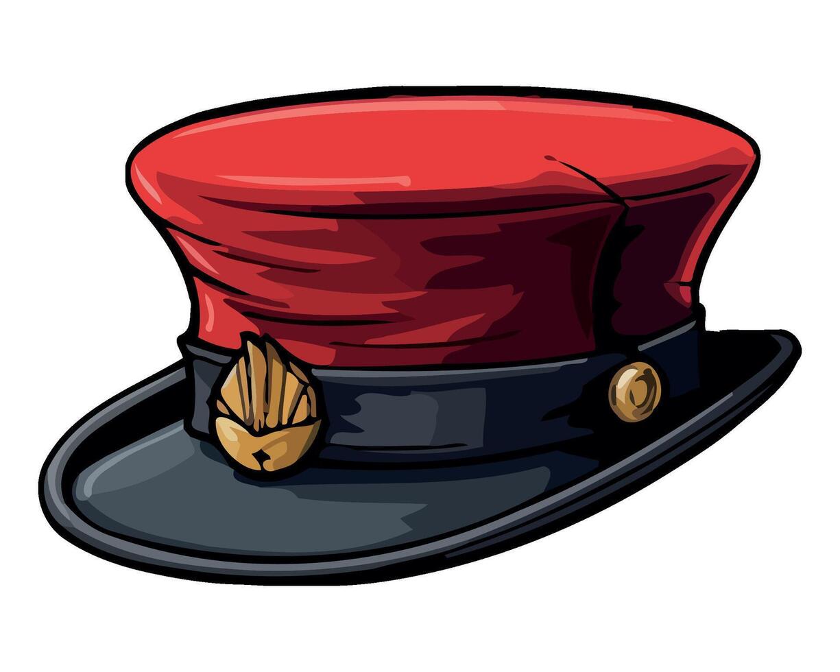 A red hat with a gold badge on it vector