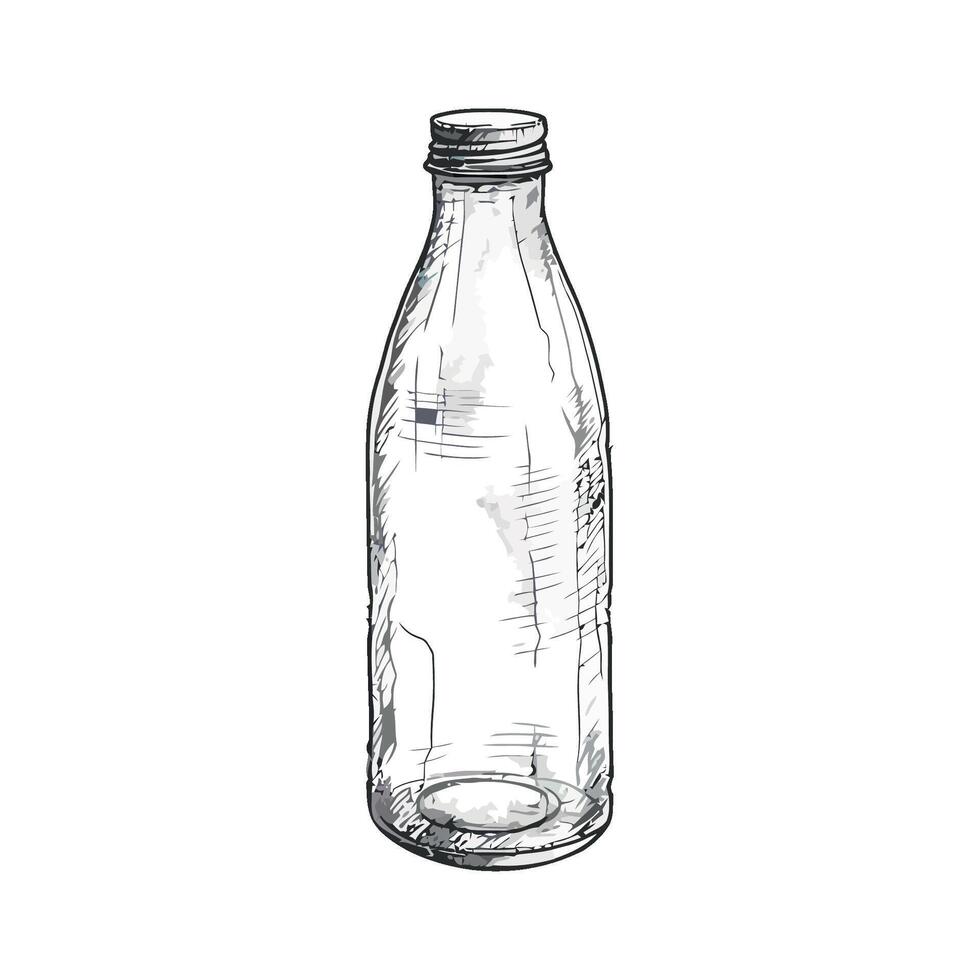 A drawing of a bottle with a lid vector