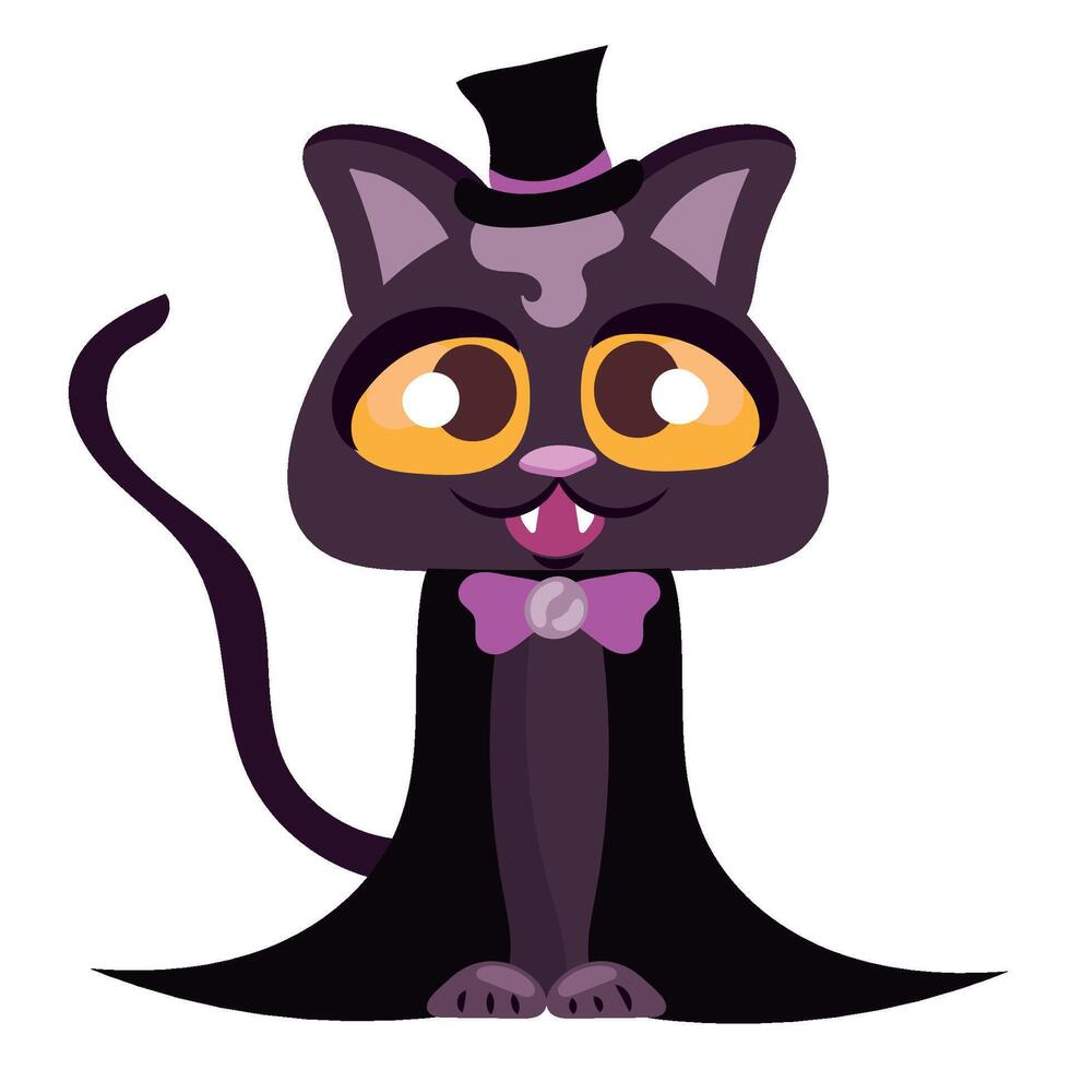 A cartoon cat dressed as a vampire vector
