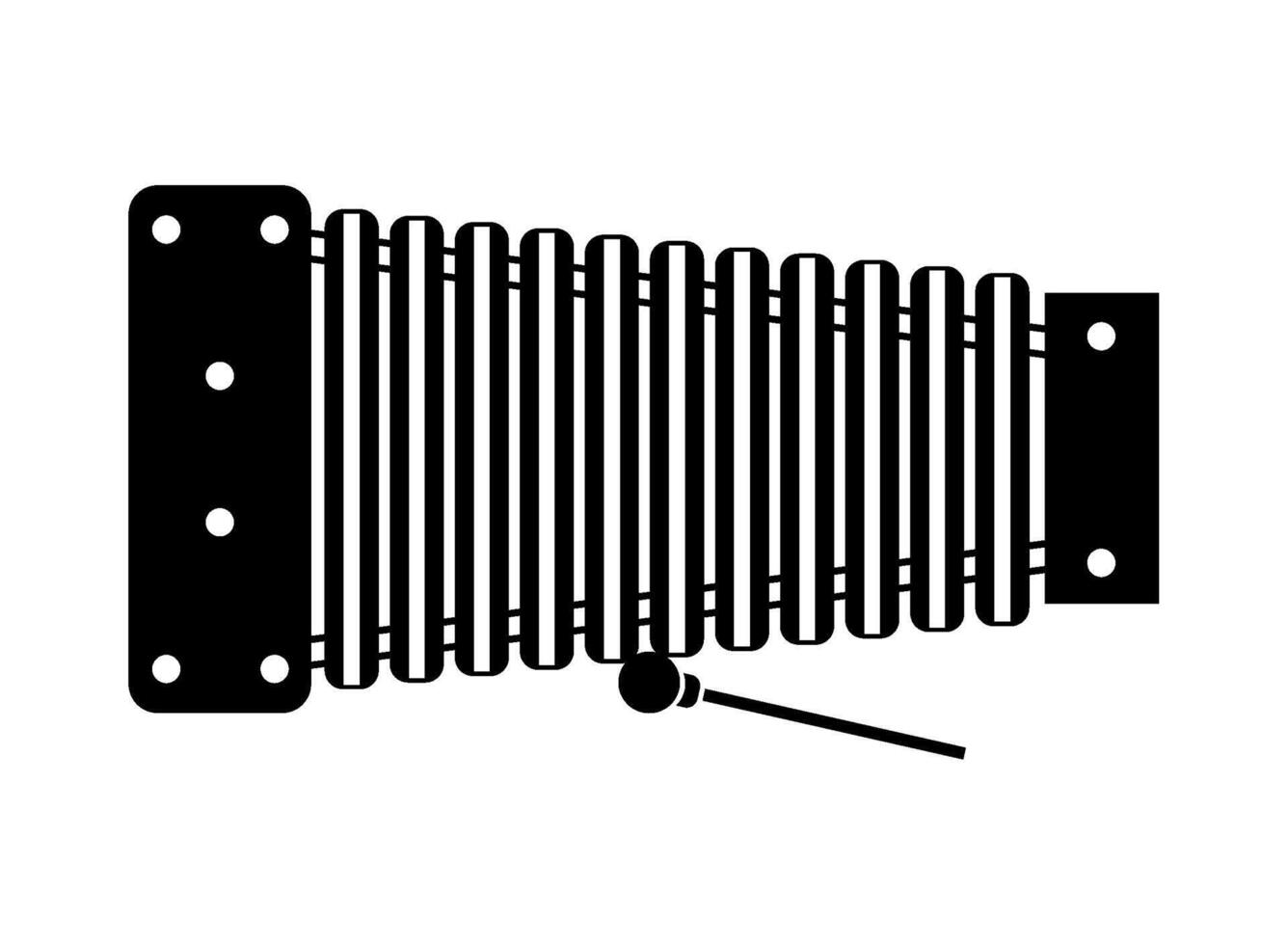 A black and white illustration of a musical instrument vector