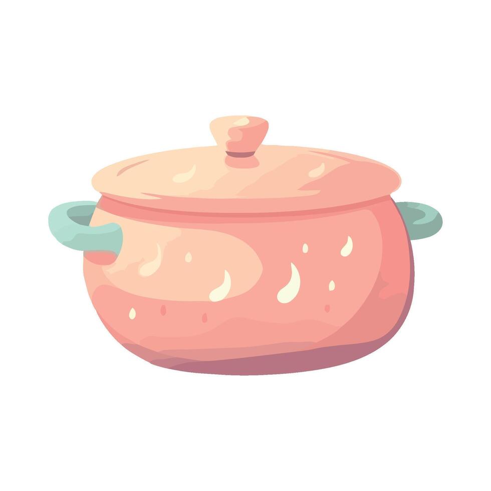 A pink pot with a lid on it vector