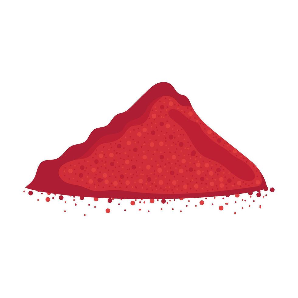 A red powdery substance on a white background vector