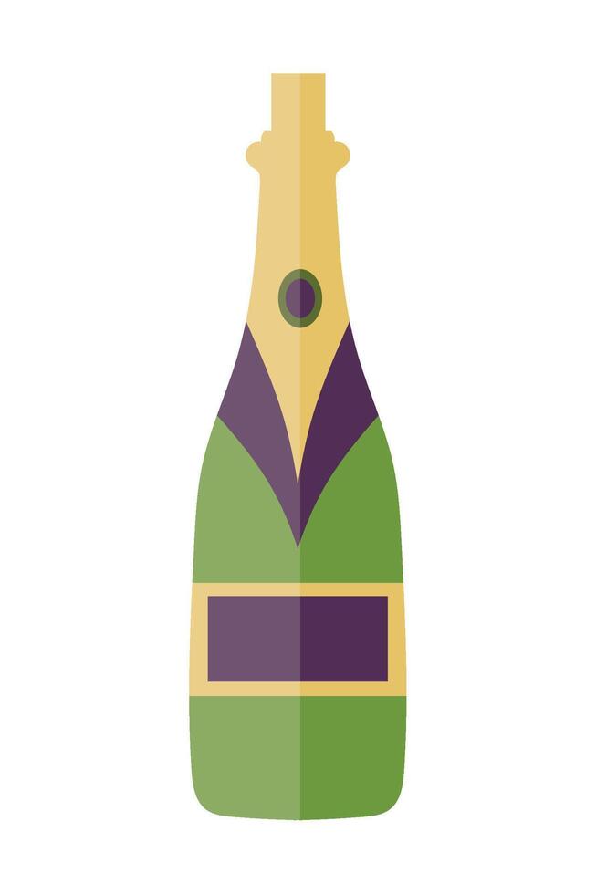 Champagne bottle flat icon illustration vector