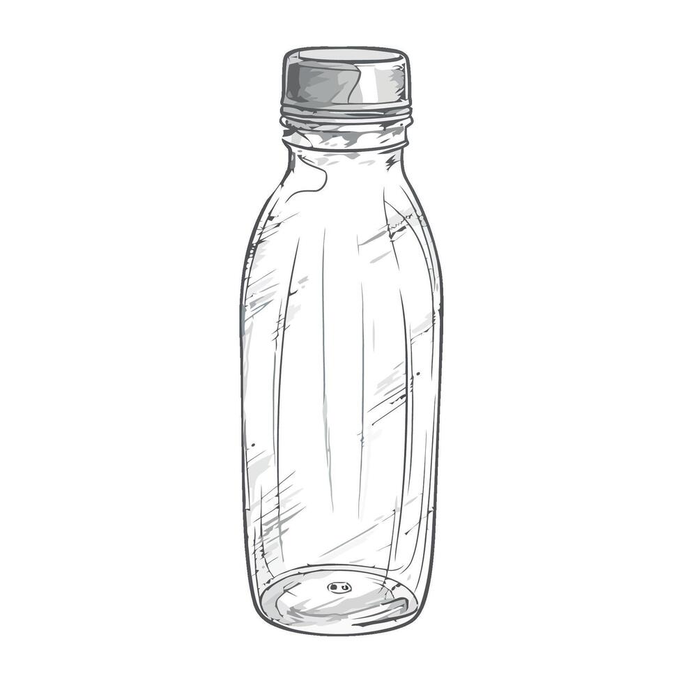 A sketch of a bottle with a lid vector